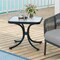 Tempered Glass Top Patio Outdoor Side Table with Heavy-Duty Metal Frame